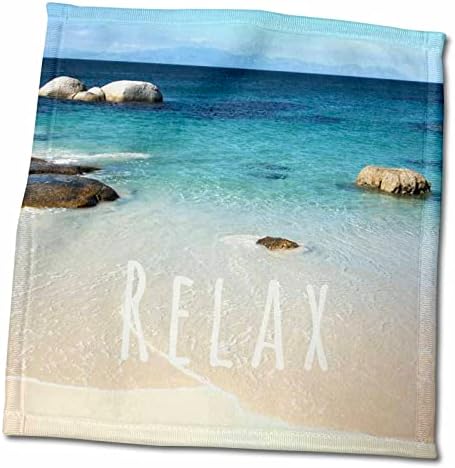 3D Rose Relax-positiva Afirmações inspiradoras fotografia motivacional Fotografia-calma Ocean Mar Toalha, 15 x 22, multicolor