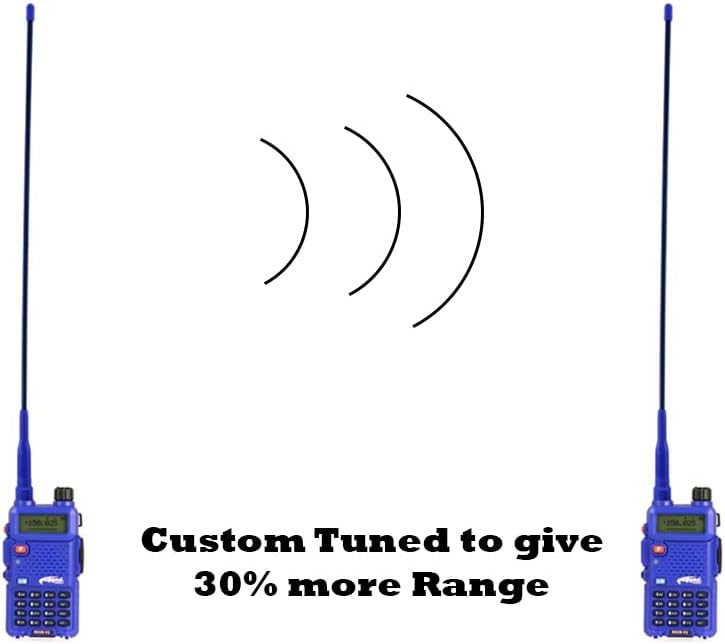 Ultimate Blue Tuned Tuned Long Range de 15 polegadas Antena do chicote Ducky VHF/UHF SMA-FEMALE PARA BTECH, BAOFENG E RÁDIOS