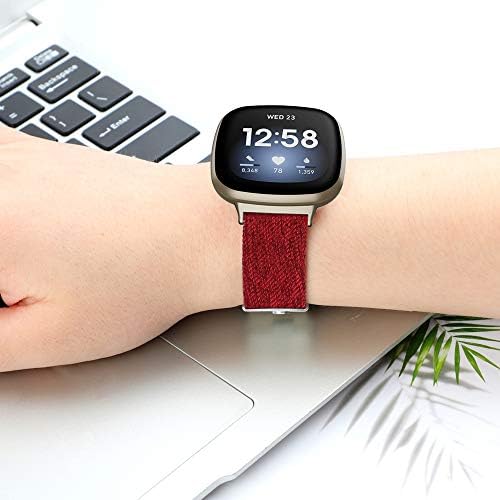 Banda tecida compatível com Fitbit Versa 3/ Fitbit Sense Smartwatch, tecido de nylon Bandas de reposição respirável