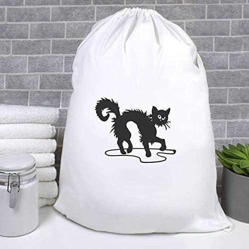 Azeeda 'Shaggy Black Cat' Laundry/Saco de Lavagem/Armazenamento