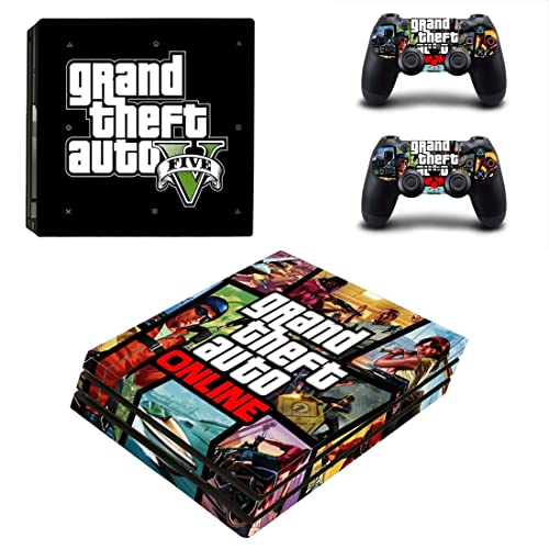 Game Grand GTA Roubo e Bauto PS4 ou PS5 Skin Stick para PlayStation 4 ou 5 Console e 2 Controllers Decal Vinyl V5425