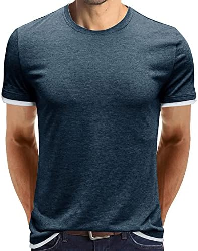 Camiseta masculina manga curta de manga curta pescoço slim fit camise