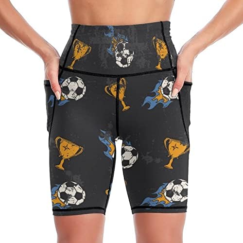 Scooer Football On Fire Fire Feminino Leggings Leggings Mole High Shorts de ioga Executa