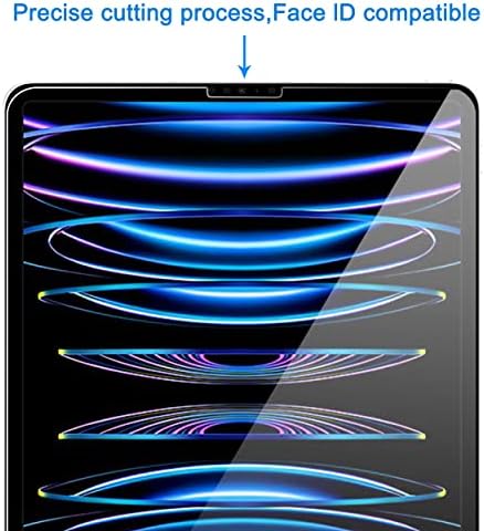 Protetor de tela de pacote Ailun 2 para iPad Pro 12,9 polegadas [2022 e 2021 e 2020 e 2018 Lançamento] Temperado [ID da face e
