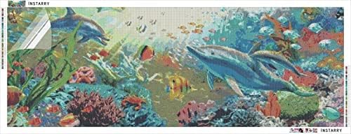 Instarry 5D Diamond Painting Kits Size grande broca completa Subaquática mundial mundial Dolphin Crystal Cross Stitch Home Office Decor Kits Kits 59.1x23,6 polegadas