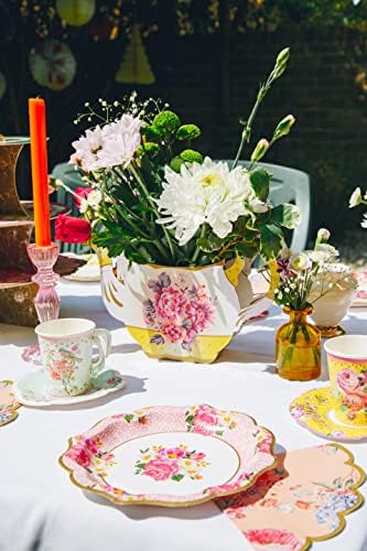 Mesas conversando bem vintage placas florais de papel da tarde para mães dias decorações de festas para chá de bebê de aniversário,