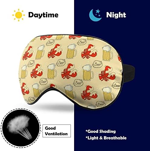 Máscaras para os olhos macios de cerveja e lagostins com cinta ajustável confortável de venda de venda para dormir