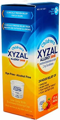 Alívio de alergia a 24 horas para crianças XYZAL Tutti Frutti Liquid Liquid - 5 oz, pacote de 3