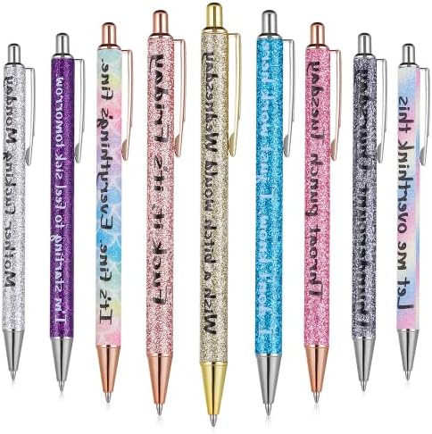 FOVIUPET 9 PACK ENGRAÇÃO DIAY DIÁRIO PENS DIÁRIO, PENAS DE PERGUNTAS DIAIS DIAS DAS DAS DAS DA Semana, Canetas diárias Black Ink Point