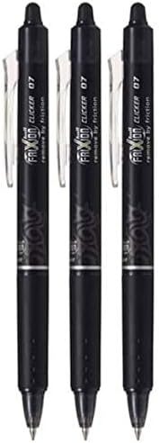 Pilot Frixion Ball Clicker Pen de gel apagável retrátil, ponto fino, 0,7 mm, tinta preta, 6 contagem