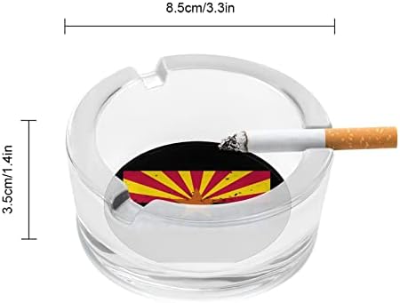 Arizona Flag Glass Smoking Fumando cigarros de cigarros de charuto redondo capa de bandeja de cinzas para externo interior