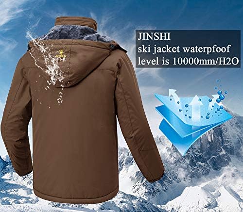 Jinshi Mens Mountain à prova d'água da jaqueta de esqui à prova de vento