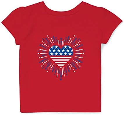 Crianças selvagens e felizes Quarto de 4 de julho, camiseta dos EUA American Flag Tshirt