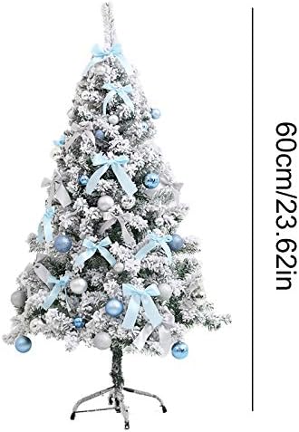 Cristais de gotas de lágrima Árvore azul natal de natal flocking 60 cm Cedar Pacote Decoração de casa ganchos de ornamento