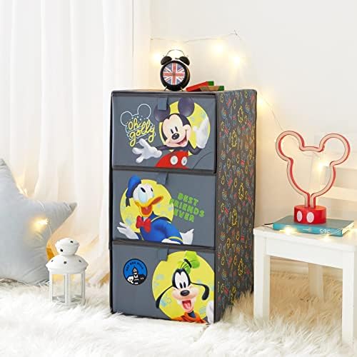 Disney Mickey Mouse 3 Drawer Soft Storage Unit com quadro de tela poli