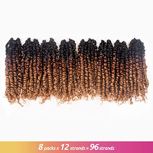 Tiana paixão Twist Hair 10 polegadas-8packs ot30/27 cor curta de penteado curto penteado tranças de crochê, extensões de cabelo de remancadeiras pré-calçadas à mão pré-torcida