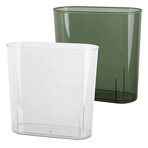 Anyoifax pequeno lixo pode magro lixo lata de 3 galões de lixo de lixo de lixo de lixo para banheiro, quarto, sala de estar, cozinha, debaixo de mesa, escritório, dormitório colegial - claro e verde