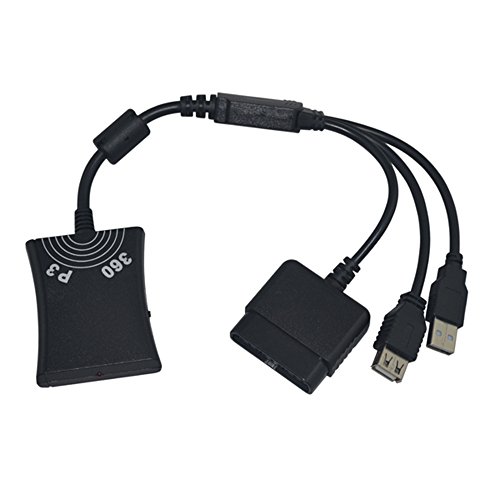 Cinpel 3 em 1 Adaptador de conversor do controlador para Xbox 360 para PS3