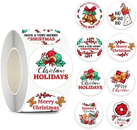 Adesivos de roll de Natal Merry Christmas Rótulos Adesivos de férias 500 PCs 1,5 Auto-adesivo Decorativo Seal Tags