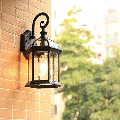 TJLSS Lâmpada de parede vintage E27 Luminárias de lâmpada de lâmpada Luzes de parede de bronze preto Luzes de parede de varanda ao ar livre Casa casa de jardim de jardim