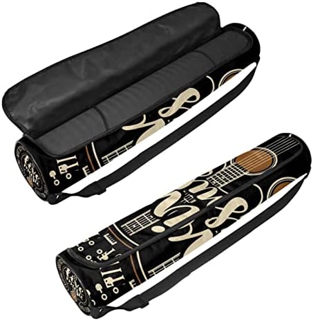 Pattern de guitarra Bolsas de ioga de ioga de ioga ioga de ioga para homens, exercícios portador de tapete de ioga com cinta ajustável