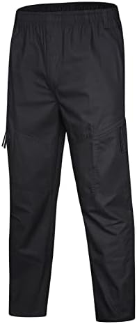 Calças mecânicas para homens homens cor sólido verão casual todas as calças de tecido de tecido comprido com memória