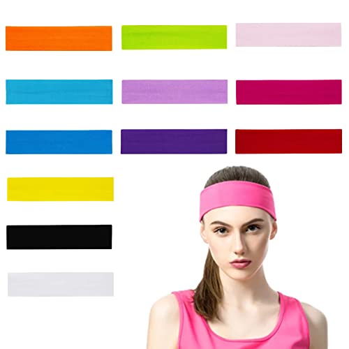 Bandas de cabeça para mulheres de ioga faixas de cabelo 12 cores Elastic de cabelo elástico macio Bandas de cabelo de moda casual para