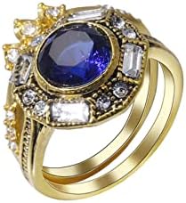 2023 Novo zircão de moda de pedra engajado para mulheres anel de jóias azuis jóias brilhantes anéis redondos altos e baixos anel