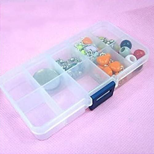 10 Grid Clear Plastic Jewelry Box Organizer Storage Container com divisores ajustáveis ​​para contas, jóias e pequenas peças profissionais