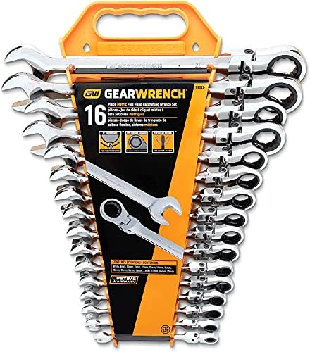 Gearwrench 16 pc. Ratcheting Flex Combination Clera Conjunto, Metric - 9902D