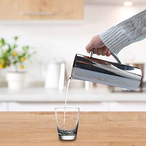 GWENBHMTOOL 47 onças jarra de água em aço inoxidável bebida fria com guarda de gelo Multifuncional Justiça para restaurante de hotel