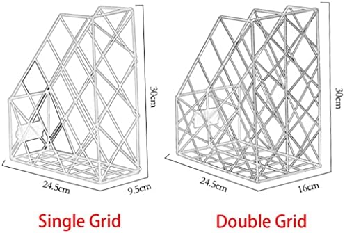 N/A Storage Rack Iron Grid Solder esvaziava os livros de gerenciamento doméstico Organizador Stand Shelf Desktop File Magazine