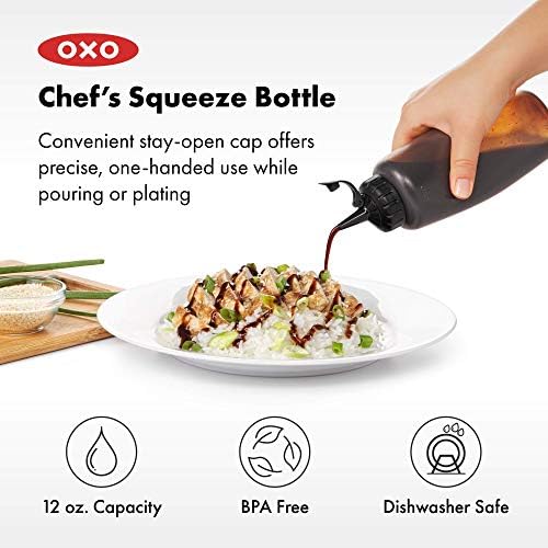 Garrafas de aperto de condimento do Oxo Chef - Médio 12 oz
