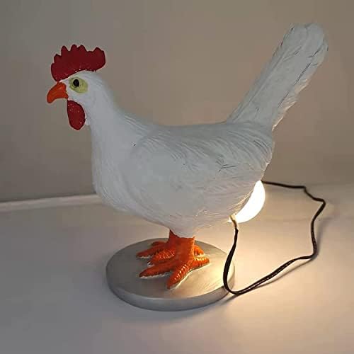 Lâmpada de ovo de galinha boolai, lâmpada de mesa de frango 3D, lâmpada de ovo liderada por vida real, luminária de ovo