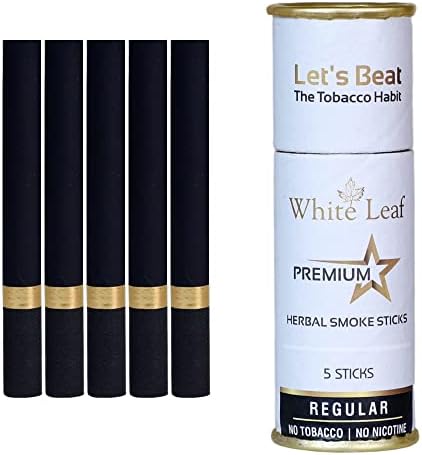 White Leaf Premium Flebal Smokes Cigarettes - Tabaco e Nicotina Free Combo Pack de fumaça regular, Clove - Ajuda a parar de fumar
