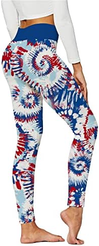 Mulheres sem costura Butgings Butgings American Flag Print Ultra Soft Yoga Pontas de ioga alta Cantura elevador Scrunch Boots calças