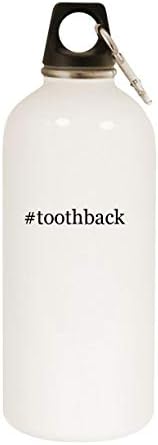 Molandra Products #Teothback - 20oz Hashtag Bottle de água branca de aço inoxidável com moçante, branco