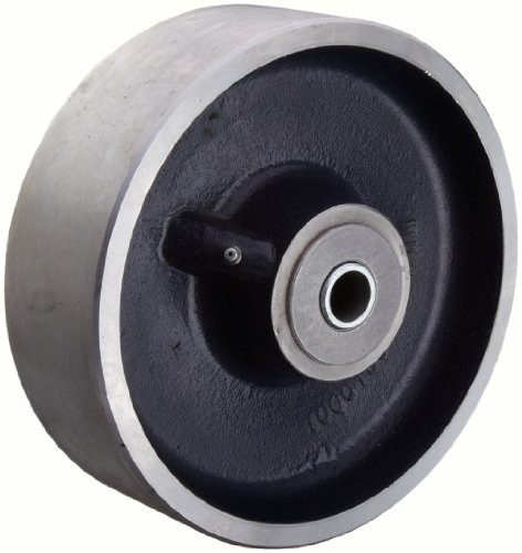 RWM Casters FSR-0825-12 8 Diâmetro x 2-1/2 Roda de aço forjada de banda de banda com rolamento de rolamento para eixo de 3/4 , capacidade de 4500 lbs