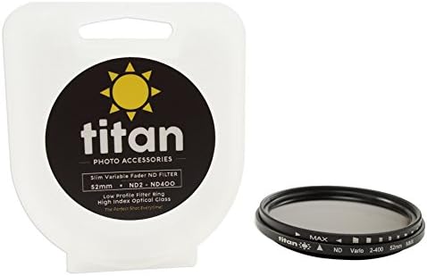 52mm filtro nd ajustável ND2-400 Ultra Slim Low Profile Variável Fader Filtro de densidade neutra com vidro óptico de alto índice inclui estojo de proteção por Titan