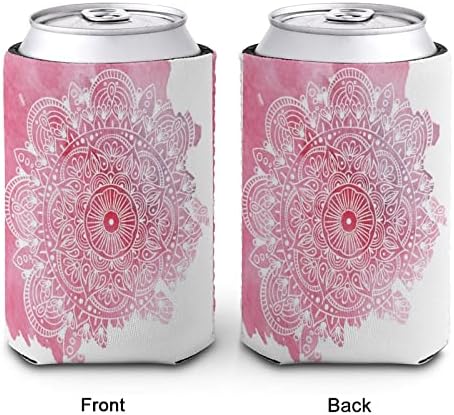 As mangas mais frias latas são coozies para latas e garrafas isoladores boho mandala rosa impressão em pvc elástico reutilizável