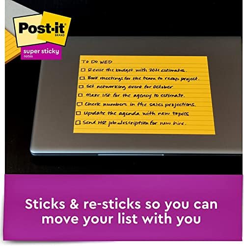 Post-it 6845SSPL Notas no Rio de Janeiro Colors, forrado, 8 x 6, 45 folhas, 4/pacote