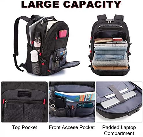 Backpack de laptop para viagens LoveVook Backpack anti -roubo à prova d'água com bloqueio de trava e USB port backpack