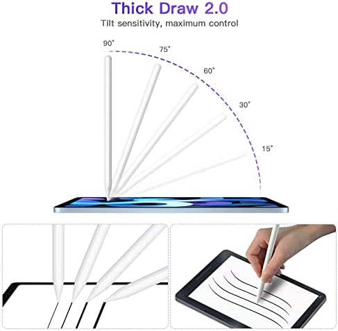 3 pacote caneta de caneta 2ª geração para iPad Pro com carregamento sem fio magnético, caneta ativa para iPad Pro 11 em 1/2/3/4, iPad