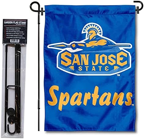 Bandeira do jardim da Universidade Estadual de San Jose e um conjunto de poste de bandeira dos EUA
