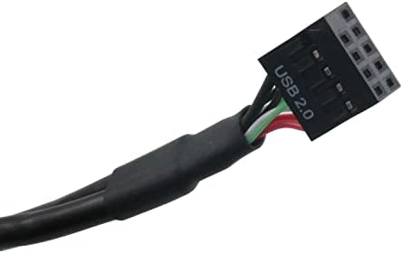YHXIXI USB 2.0 9PIN fêmea a fêmea interna Cabão de cabeceamento preto de 50cm dupont 2,54 mm Cabo de fios de salto