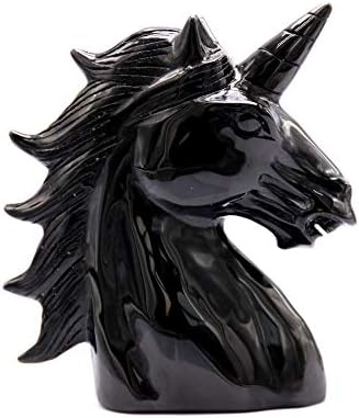 5 Estátua de Crystal Unicorne Mão esculpida Cura Obsidiana Obsidiana Estátuas Mágicas de Unicórnio Mágico e Estatuetas Colecionáveis