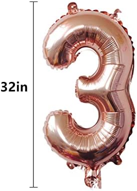 Número 32 Balões de balões de 32 polegadas alfabeto de balão digital 32 Balões de aniversário Digit 32 Balões de hélio Big Ballons Big Ballons para Supplies de festas de aniversário Casamento Bachelorette Brids Chuveiro, Rose Gold Número 32º