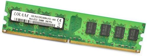 URAM 2GB DDR2 800MHz PC2-6400U PC2 6400 não ECC Dimm Samsung IC Ram