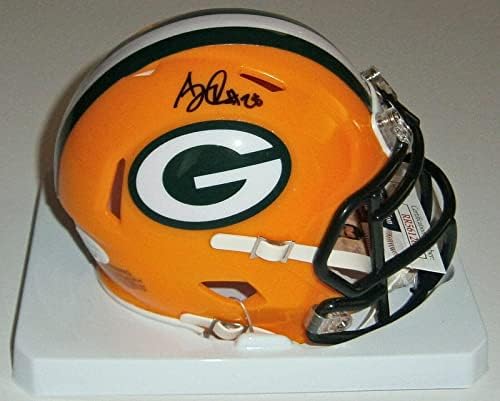 Packers AJ Dillon assinou o Mini Capacete de Speed ​​com 28 JSA CoA Autografado A.J. - Mini capacetes da faculdade autografados