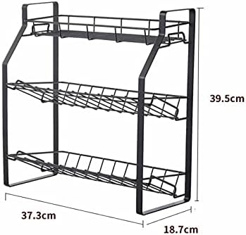 NC Black Black Three Kitchen Temue Storage Rack Counter organizador de especiarias prateleira para gases de temperos,